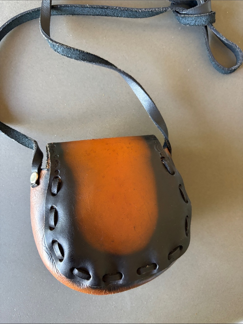 Handcrafted Brown Leather Floral Crossbody Bag - Picture 2 of 4
